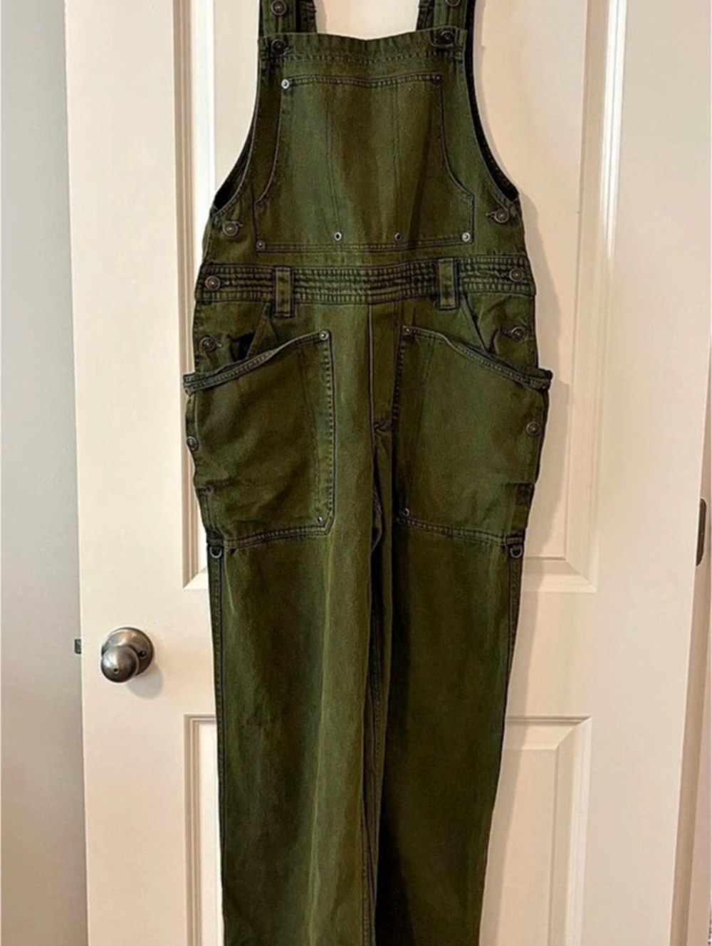 Free People - We the Free - Just in Time Overalls - Army Green S NWT - Picture 3 of 15